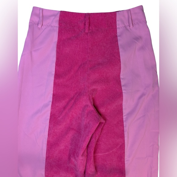 SHEIN Pink Colorblock Corduroy Flare Pants Size M - Picture 4 of 8